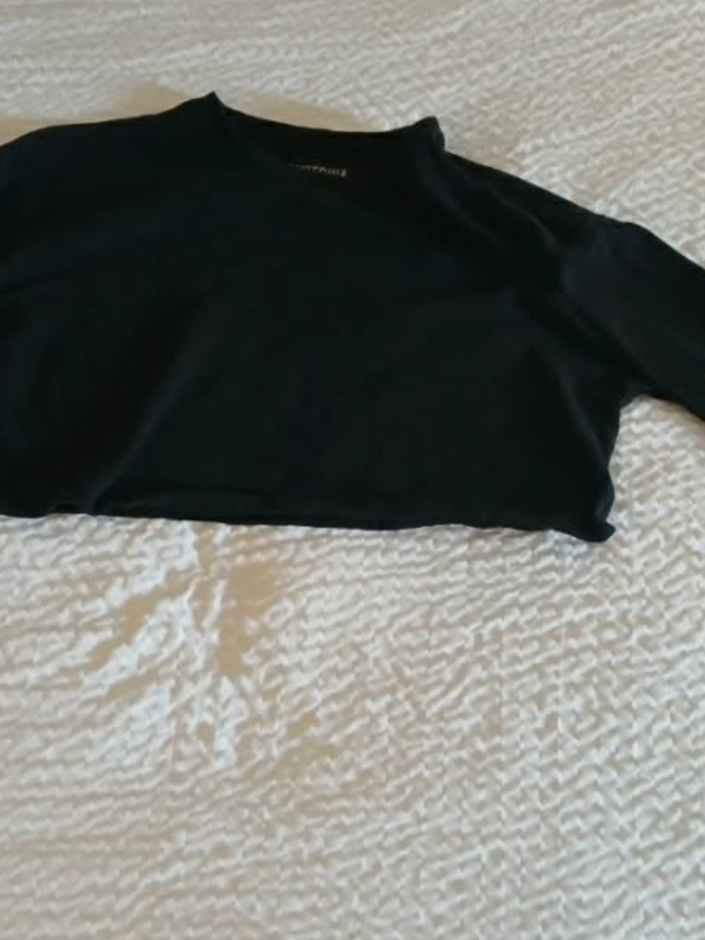 Victoria's Secret Black Cropped Sweatshirt